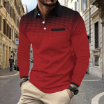 Meeste golfis&auml;rk Polo Street Casual polo kaelus Klassikaline pikkade varrukatega mood vaba &uuml;hev&auml;rviline n&ouml;&ouml;biga ees Lihtne tavaline istuvus XL
