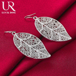 925 Sterling h&otilde;bedast perforeeritud k&otilde;rvar&otilde;ngad Moodsad pulmaehted 3.20*5.60cm