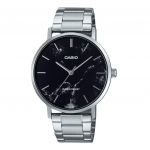 Casio Standard Analoog Roostevabast Terasest Marmorist Inspireeritud Must Tihvtidega Kvarts MTP-VT01DM-1A Meeste Kell must