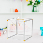 Clear Lucky Draw Box Comment Lottery for Business Fundraising Voting 25x25x25cm Six sides