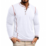 Meeste Fit pikkade varrukatega Henley s&auml;rgid Stretch aluspesu vabaaja &uuml;laosad, n&ouml;&ouml;bid, hingavad spordis&auml;rgid, sportlikud treeningud, niiskust &auml;rajuhtivad T-s&auml;rgid S valge