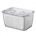 Puuviljade hoiukonteiner koos &auml;ravoolukorviga, toidukvaliteediga BPA-vaba reguleeritav n&otilde;udepesumasinas ohutu M valge