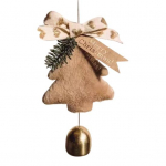 J&otilde;uluripats Pidulik j&otilde;ulupuu kella ripats Peen kellukese rippuv ornament kodu p&uuml;hade kaunistamiseks pruun