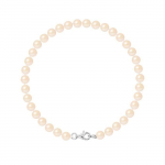 PERLINEA - K&auml;ev&otilde;ru - Ehtsad &uuml;marad magevee kultiveeritud p&auml;rlid 5-6 mm naturaalne roosa - 925 sterling h&otilde;be - naiste ehted