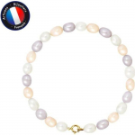 Bracelet - PERLINEA - V&eacute;ritable Perle de Culture 5-6 mm - Or Jaune - Multicolore - Qualit&eacute; AAA+