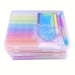 1 suure mahutavusega plastmassist teemantmaali helmeste tarvikute t&ouml;&ouml;riistade hoiukarp - kaasas teemantmaali tarvikute komplekt ja oluline t&ouml;&ouml;riistakomplekt lilla