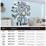 3D kassipuu akr&uuml;&uuml;list seinakleebis elu-, s&ouml;&ouml;gi-, magamistoa- ja lastetoa kaunistamiseks middle