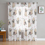 Multifilm Bulldog Love Window Hooldus T&uuml;ll Kaasaegsed l&auml;bipaistvad kardinad k&ouml;&ouml;ki Elutuba Magamistoa Kardinad Kaunistus W135 x H114cm