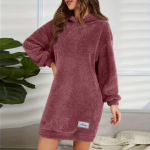 Naiste moodne kapuutsiga pikkade varrukatega pl&uuml;&uuml;skleit &uuml;hev&auml;rviline vabaaja dressipluus XXXL punane