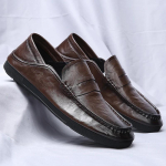 Moodsad Nahast Meeste Vabaajajalatsid slip-on mood K&auml;sit&ouml;&ouml; Kerged Meeste Mokassiinid v&auml;litingimustes Hingavad Mugavad K&otilde;ndimiseks S&otilde;itmiseks Jalan&otilde;ud 10 pruun