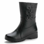 Moodsad Talvesaapad Naistele Ehtne Nahk Kingad K&otilde;rge Kvaliteediga Poolsaapad Platvormi Kiiluga Saapad Soojad Retro Saapad Botas Invierno Mujer 4 black