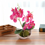 1 komplekt liblikas orhidee bonsai kunstlik simulatsioon lill Valge lillepott Kodukontor pulmapeo kaunistus roosa punane v&auml;rv