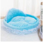 Creative Dog Kennel Pet Bowknot Lace Princess Voodi ovaalne Princess Kennel Lemmiklooma koera voodi hall