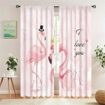 2 t&uuml;kki Armas Loom Roosa Flamingo Prindiga Tunneliga Kinnitusega Digitaalselt Prinditud Kardinad Elutuppa, K&ouml;&ouml;ki, Magamistuppa, Akendele 100W130H(CM)40x51in&Grommet Top