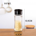 Klaaspudeli keha v&uuml;rtside s&auml;ilituspurk 80 ml/100 ml maitseainepudeli maitseainepurk K&ouml;&ouml;k 80ml must