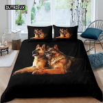 Saksa Lambakoera Tekikate Komplekt 3D Saksa Lambakoera Kutsika Prindiga Voodipesu Komplekt Lastele Poistele T&uuml;drukutele Lemmiklooma Loomateemaline Tekikate 140x200cm 3pcs black
