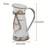 Rustikaalses stiilis metallist vaas, originaal piimakannu vaas, r&auml;bal &scaron;ikk vaas kodu kaunistamiseks