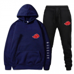 2-osaline komplekt Akatsuki pilves&uuml;mbolite tr&uuml;kiga kapuutsiga pusad+p&uuml;ksid treening&uuml;likond mehed naised dressipluus t&auml;navamood pullover Sudaderas S tumesinine v&auml;rv