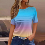 Naiste T-s&auml;rgid, plisseeritud &uuml;markaelus, kleit, vabaaja pluusid, tr&uuml;kiga l&uuml;hikeste varrukatega suvised topid. L must