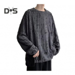 Meeste T-s&auml;rk &Uuml;mara kaelusega Pikkade varrukatega Rebenenud aukudega &Uuml;hev&auml;rviline Džemper Pealsed Street Style Aluskiht Pealsed Streetwear M hall