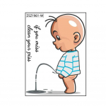 1 tk Naljakas tualettruumi hoiatus WC kleebised Laste urineerimine WC kaane kaunistused eemaldatavad seina tualettruumi kleebised valge