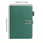 A5 Notebook Soft PU Leather Notepad Thickened Journal Agenda Note Book School Supplies Office Diary 160 Pages roheline