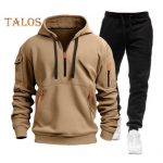 2 tk/komplekt Meeste dressipluusi p&uuml;kste komplekt Kapuutsiga, n&ouml;&ouml;riga pikkade varrukatega sporttopsid Elastne v&ouml;&ouml;koht pikkade p&uuml;kste komplekt, &uuml;hev&auml;rviline kottlik spordidress S veinipunane v&auml;rv