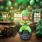 6ft ST Patrick Day Inflatable Blow up Decoration EU 220V Plug for Stage Prop