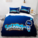Astro Bot Armas multikas Voodipesukomplekt Tekikomplekt &Uuml;hekohaline Kahekohaline Voodi King Size Voodikomplekt T&auml;iskasvanud poisid Magamistuba Tekikott Padjap&uuml;&uuml;r 140X200cm-2pcs