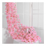 Kunstlilled rotangist &uuml;ksik 1,8 m 135 tk Lillepead Erksad dekoratiivsed siidist plastist rippuvad v&otilde;ltsingud heleroosa v&auml;rv