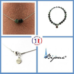 Pierres et Min&eacute;raux. Parure bijoux Bracelet Collier 2 Perles Seraphinite de Russie 8 mm. Taille personnalisable.
