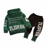 S&uuml;gissed beebiriided lapsed poisid t&uuml;drukud spordikirjad kapuutsid P&uuml;ksid 2tk/komplekti V&auml;ikelaste aktiivsed riided imikute ja laste dressid 120cm roheline