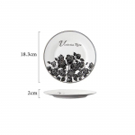 Retro, mustad lilled, keraamiline taldrik Kvaliteetne restorani praadplaat Kodu Maitsvad toidud Salatid S&ouml;&ouml;gitaldrikud Peened lauan&otilde;ud