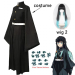 Tokitou Muichirou Cosplay kost&uuml;&uuml;m Anime Demon Slayer Cosplay Kimetsu No Yaiba Kisatsutai vormikas parukas Halloweeni riided 130cm