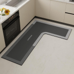 Premium L-kujulised k&ouml;&ouml;gimatid: mustust h&uuml;lgav, kergesti hooldatav, imav, kiiresti kuivav diatomiit savi majapidamiskasutuseks. 80*120cm