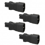 4 tk IEC320 C14 kuni IEC320 C7 toiteadapteri universaalne must konnektori muunduri asendus PDU jaoks