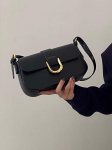 Naiste Retro Veinipunane Messenger Bag - 2024 S&uuml;gis/Talv Kollektsioon, Hobuseraua Pandlaga, V&auml;ike Ruudukujuline K&auml;e all Kantav &Otilde;lakott