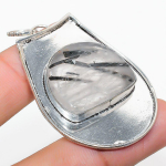 Black Rutile Handmade 925 Sterling Silver Jewelry Pendant 2.09 m7f19