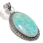 Natural Amazonite Gemstone 925 Sterling Silver Jewelry Pendant 2.76 u7t47