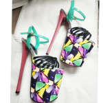 22 cm naiste sandaalid, platvorm Peep Toe Catwalk mudel Striptiis-kingad K&otilde;rged kontsad &Ouml;&ouml;klubi kingad Suures suuruses 35