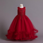 Teismelise vanaaegne pruutneitsi laste &otilde;htukleit t&uuml;drukutele lastele kost&uuml;&uuml;m, t&uuml;ll, valge peokleit, printsessi t&uuml;drukute peokleit, pulmakleit 150cm punane