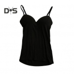 Naiste topp sisseehitatud rinnahoidjaga, reguleeritavad spagetipaelad, Cami s&auml;rgid, vabaaja varrukateta maikad riiete all jooga v&otilde;i treeningu jaoks S must