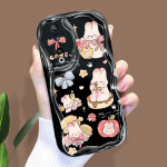 Armas koomiksimustriga kreemjas tekstuuriga korpus Lainelise servaga pehme silikoonkaanega telefoni&uuml;mbris Huawei Honor Infinix Tecno iPhone'i jaoks Infinix Hot 30 puhas