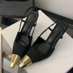 Liyke Moekunst Metallist Terava Otsaga Slip-On Tagumise Rihmaga K&otilde;rged Kontsad Slingback Sandaalid Naiste Kingad Suvepidu Ballikleit Kingad Pruun 35