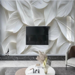 Abstraktne valge sulepaber Lihtne seinamaal Elutuba Magamistuba Seinamaleringid Kodu kaunistamine 200 cm(W) x 140 cm(H)