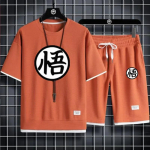 Suvemood Meeste Anime Spordir&otilde;ivad Son Goku O-kaelusega T-s&auml;rk ja L&uuml;hikesed P&uuml;ksid Komplekt Kaheosaline Spordir&otilde;ivaste Vabaaja ja Hingav Komplekt M