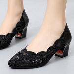 Naiste terava ninaga ja &otilde;hulised hingavad sandaalid strassv&otilde;rguga &Uuml;ksikud kingad Moodsad ja multifunktsionaalsed k&otilde;rged kontsad 34 must