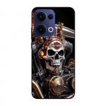Coque de t&eacute;l&eacute;phone - Harley Davidson - Oppo Reno 13 5G - Silicone - Souple - T&ecirc;te de mort m&eacute;canique