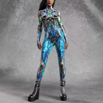 3D digitaaltr&uuml;kk Lavakost&uuml;&uuml;mid T&auml;iskasvanutele Halloweeni &Uuml;ritused Karnevali Teemapidu Cosplay Riietus M&auml;ngimine Jumpsuit Adult S