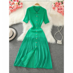 Elegantne Prantsuse L&uuml;hikeste Varrukatega Teksikootud Kampsunkleit Medium